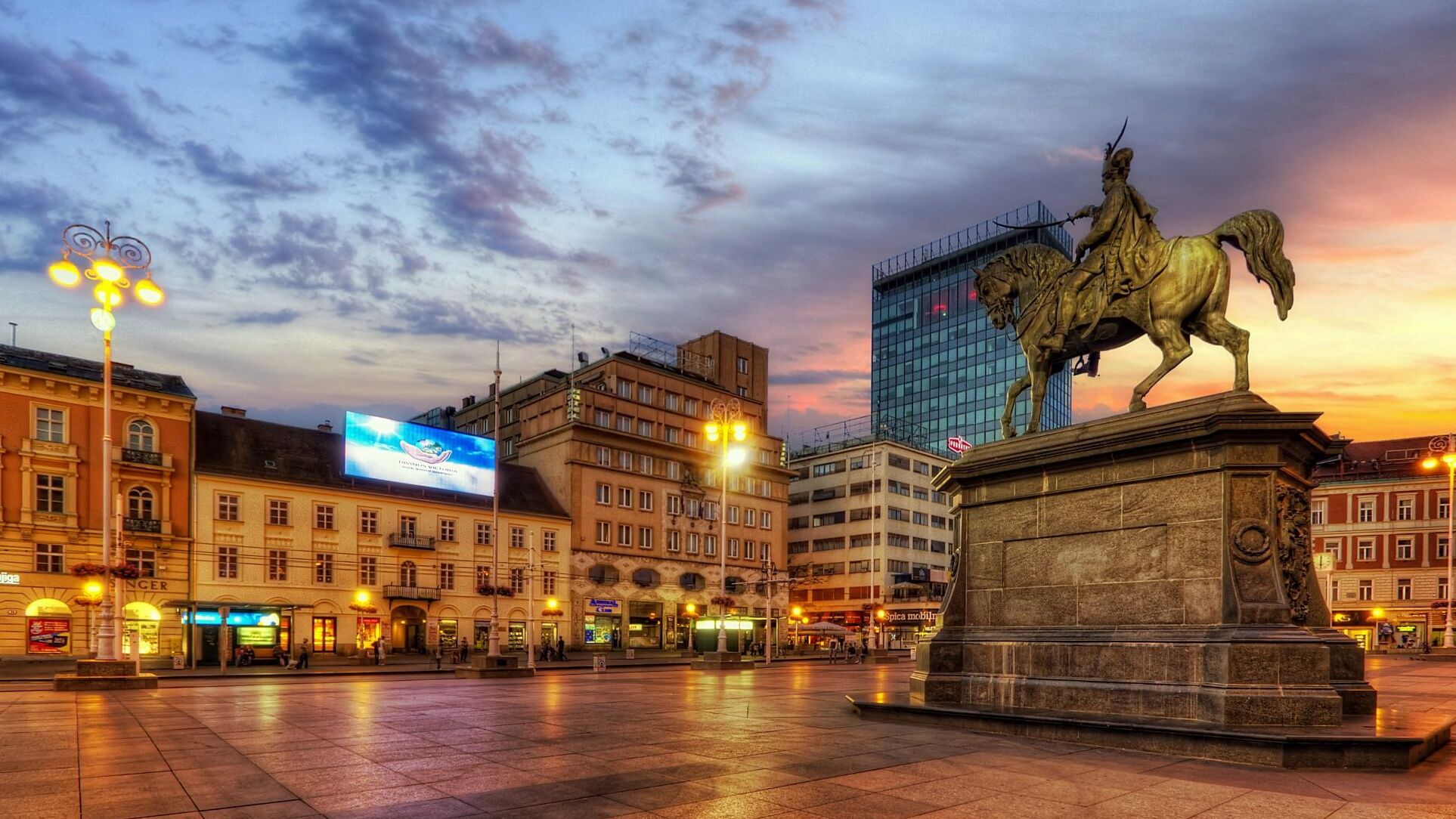 Verbot Jelačić Platz: der Hauptplatz von Zagreb — Zagreb