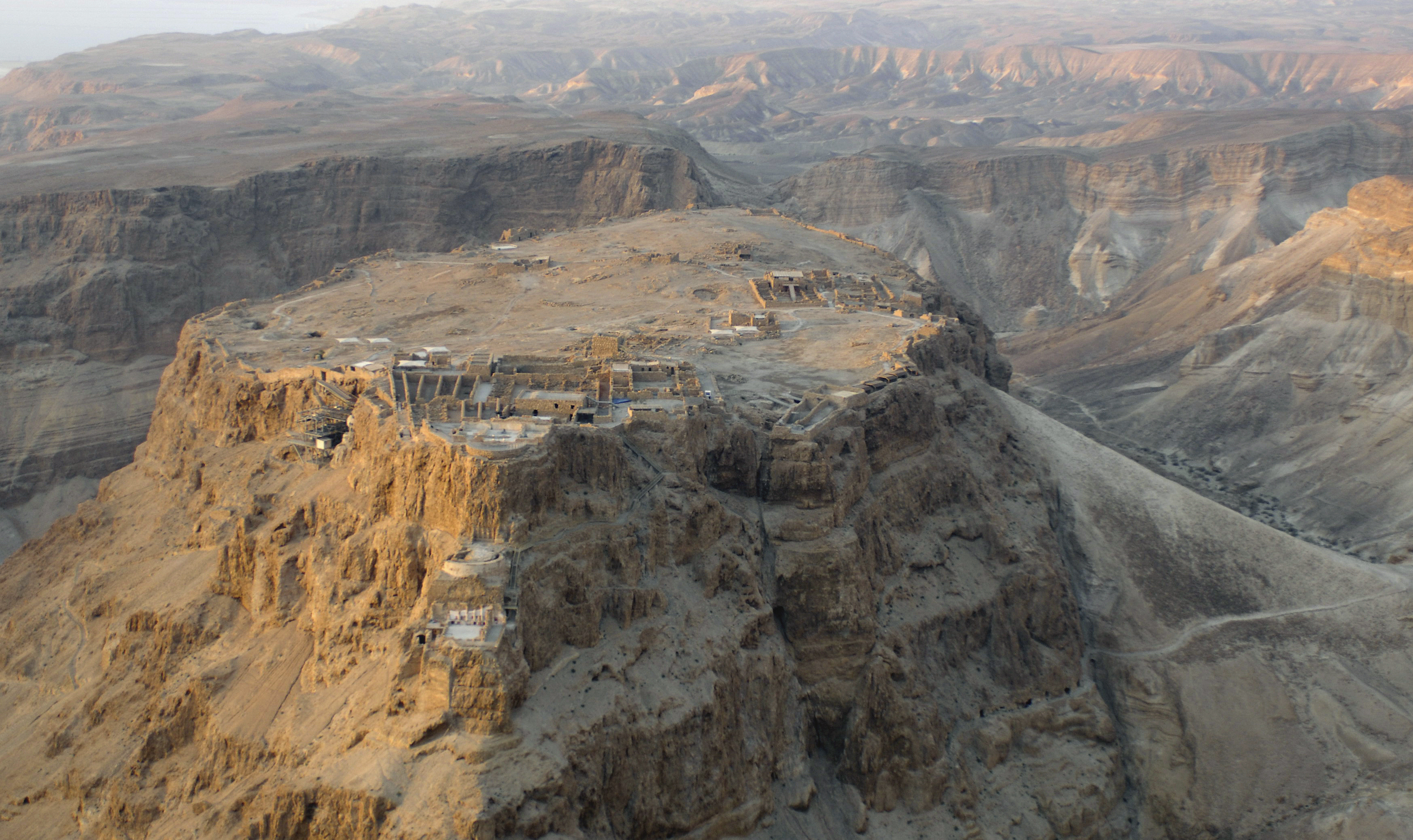 Masada, is a mountaintop fortress in the Israeli desert — Masada