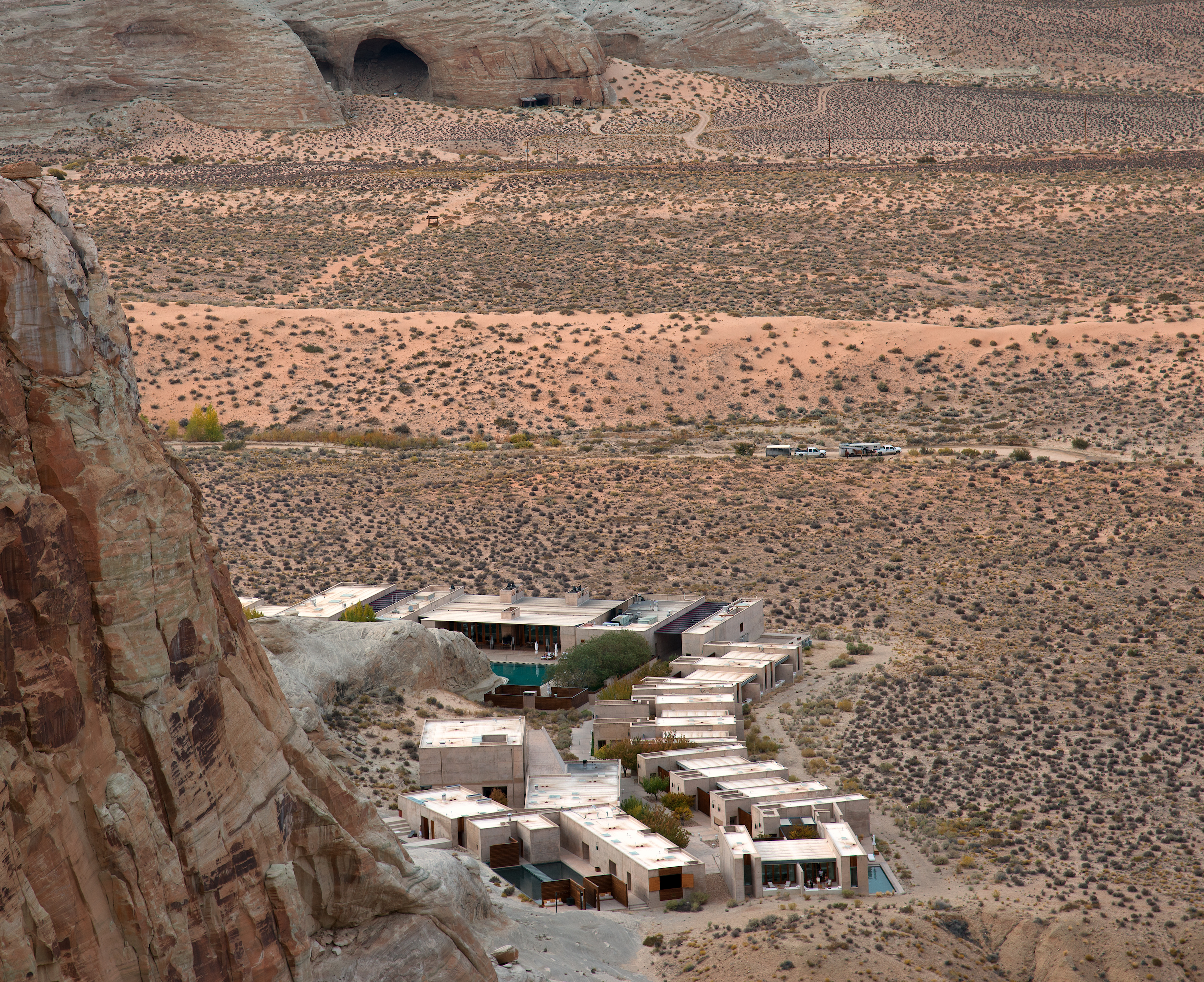 Die Cave Peak-Lufttreppe in Amangiri, Utah - Canyon Point | Secret World Trip Planner