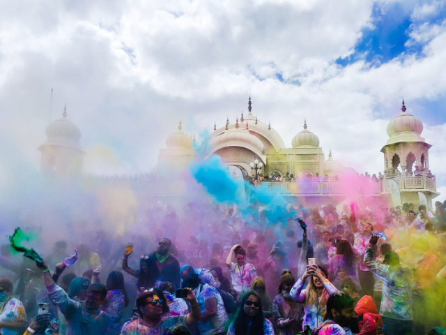Spring Colors: Holi at Sri Radha Krishna Temple, Utah - Spanish Fork | Secret World Trip Planner