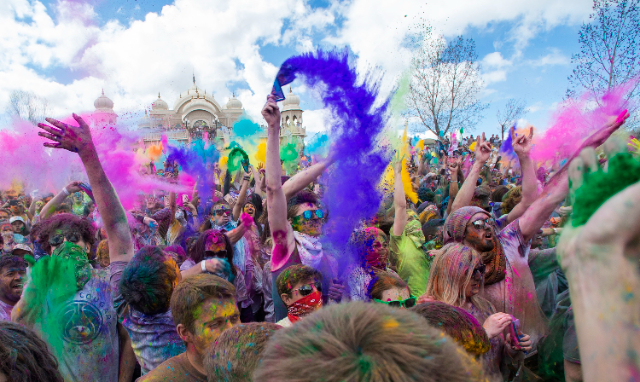 Spring Colors: Holi at Sri Radha Krishna Temple, Utah - Spanish Fork | Secret World Trip Planner