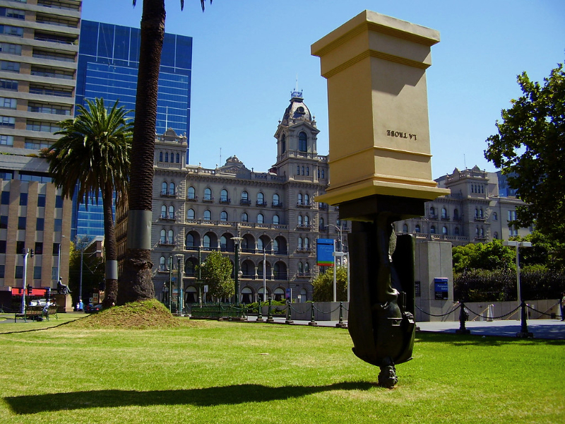 Upside Down Charles La Trobe Statue — Bundoora