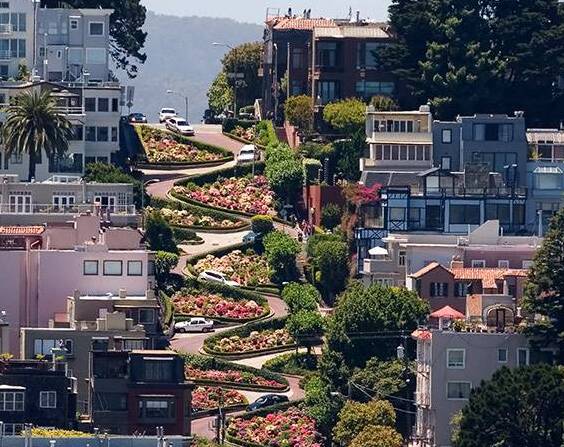 Lombard Street - die krümmste Straße der Welt (San Francisco) — San Francisco
