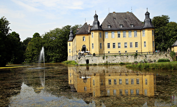 The imposing moated Schloss Dyck — Jüchen