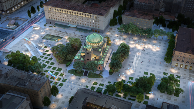 Piazza Sveta Nedelya e la Chiesa di Sveta Nedelya — Sofia