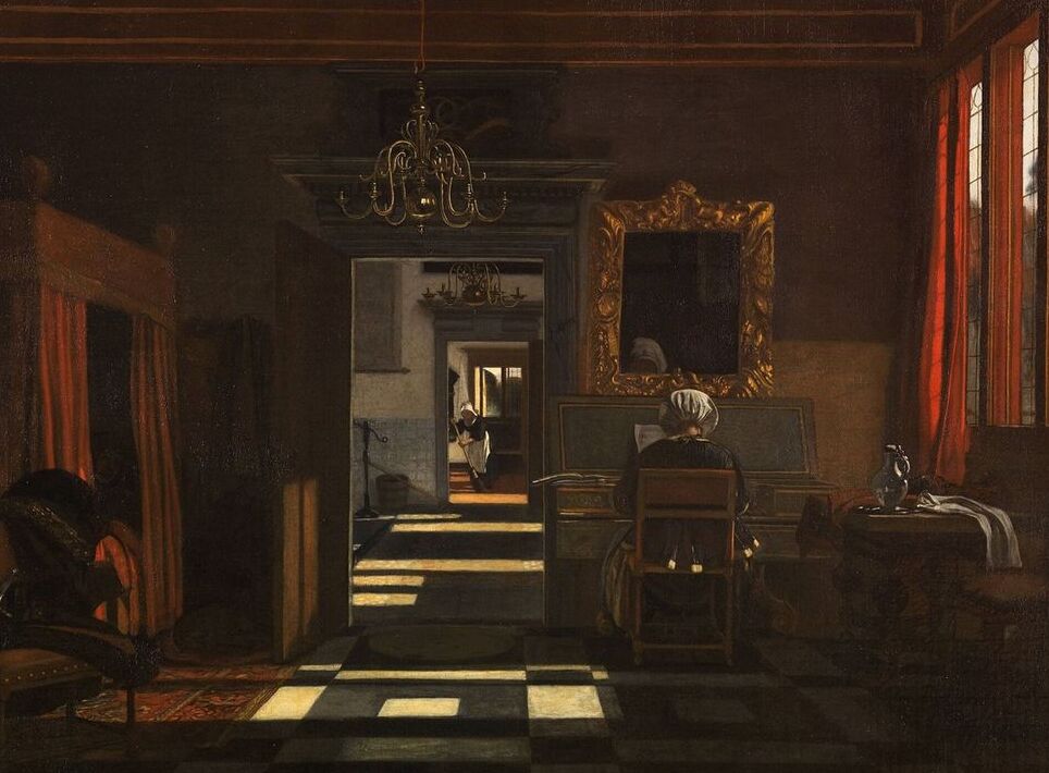 Emanuel de Witte: Interior with a Woman at the Virginal — Rotterdam