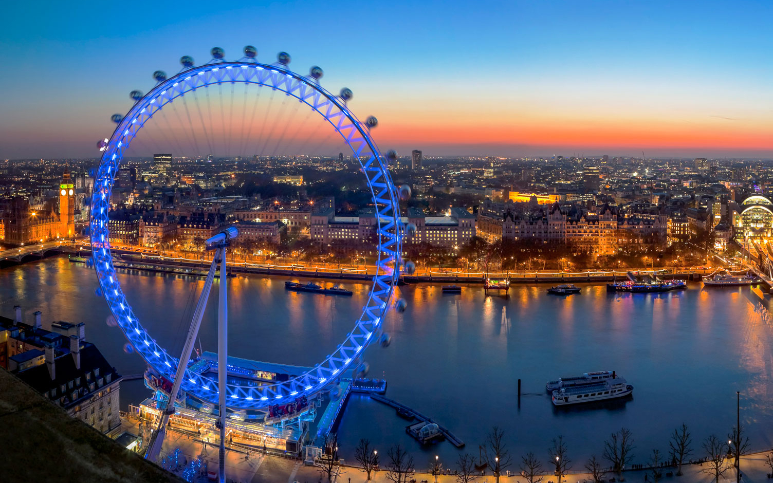 Das London Eye, das Riesenrad von London — Lambeth